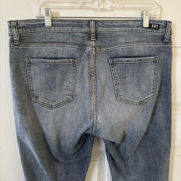 Kut from The Kloth Womens Reese Ankle Straight Leg 14 Ripped College Preppy Logo - Picture 12 of 16